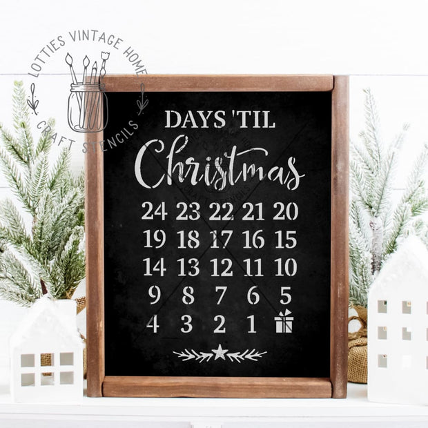 DAYS ’TIL CHRISTMAS A4 STENCIL Lotties Vintage Home
