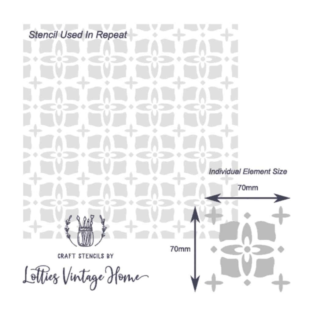 MOROCCAN 11 PATTERN A4 STENCIL Lotties Vintage Home