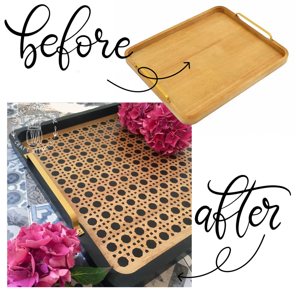 RATTAN WICKER A4 STENCIL