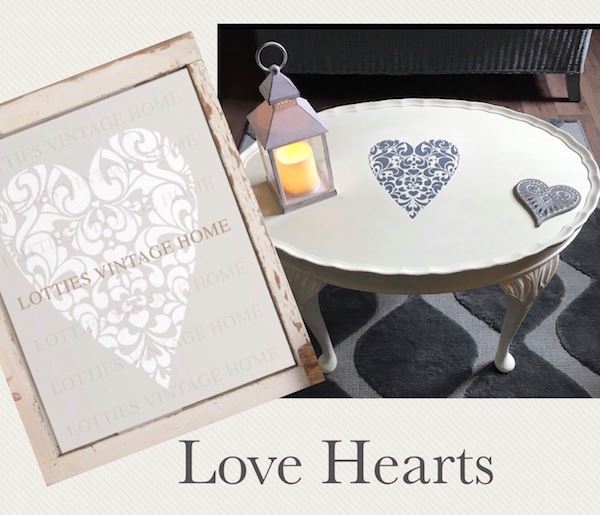 Up-cycled Valentines Table - Valentines Stencil
