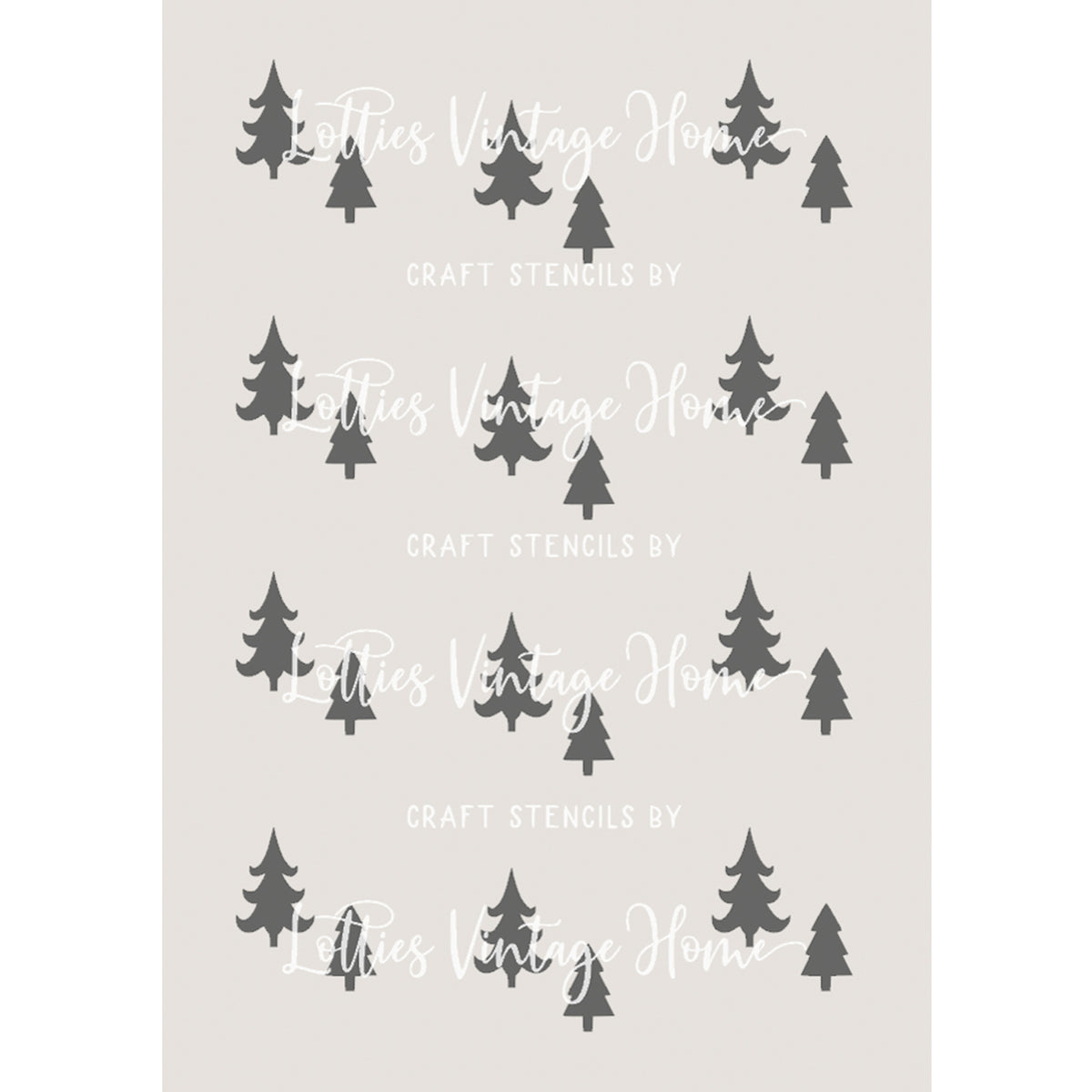 WOODLAND TREES A5 CHRISTMAS STENCIL