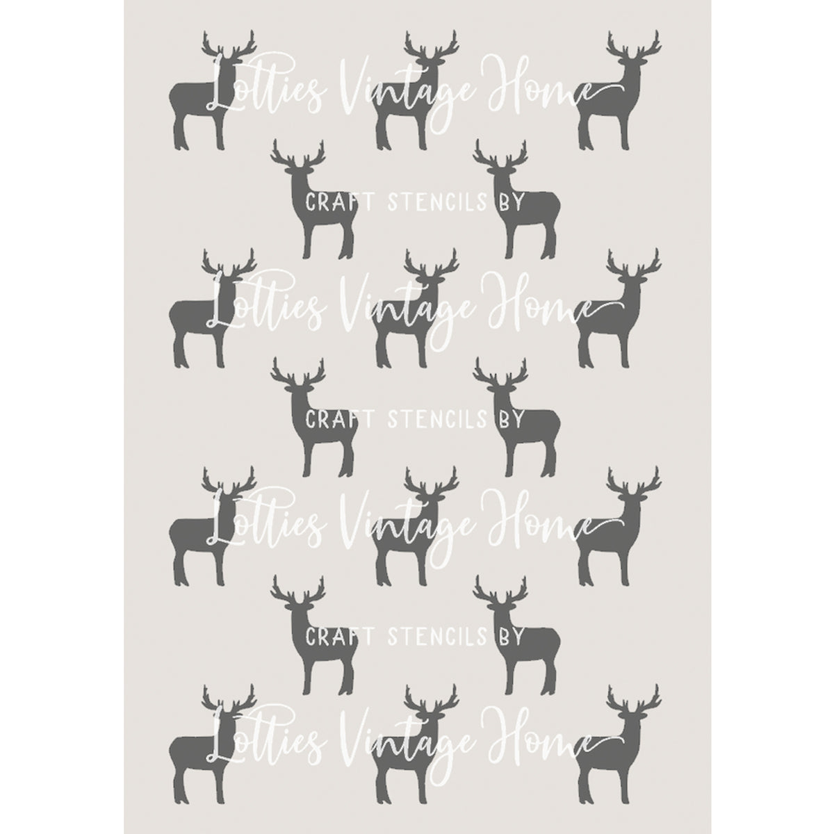 STAG PATTERN A5 CHRISTMAS STENCIL