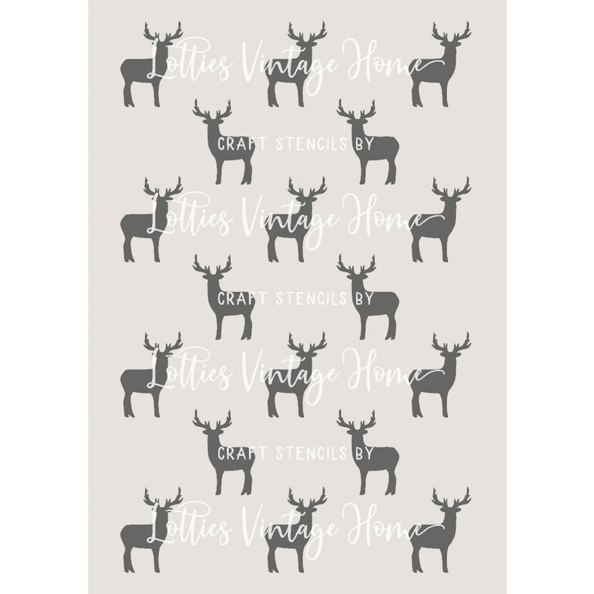 STAG PATTERN A5 CHRISTMAS STENCIL