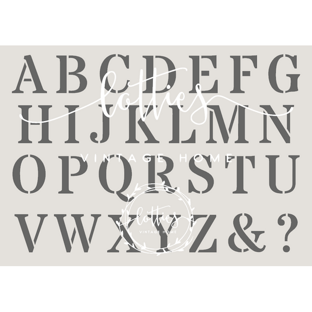 ALPHABET UPPERCASE A4 STENCIL
