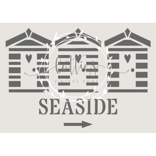 Beach Huts A4 Stencil Lotties Vintage Home