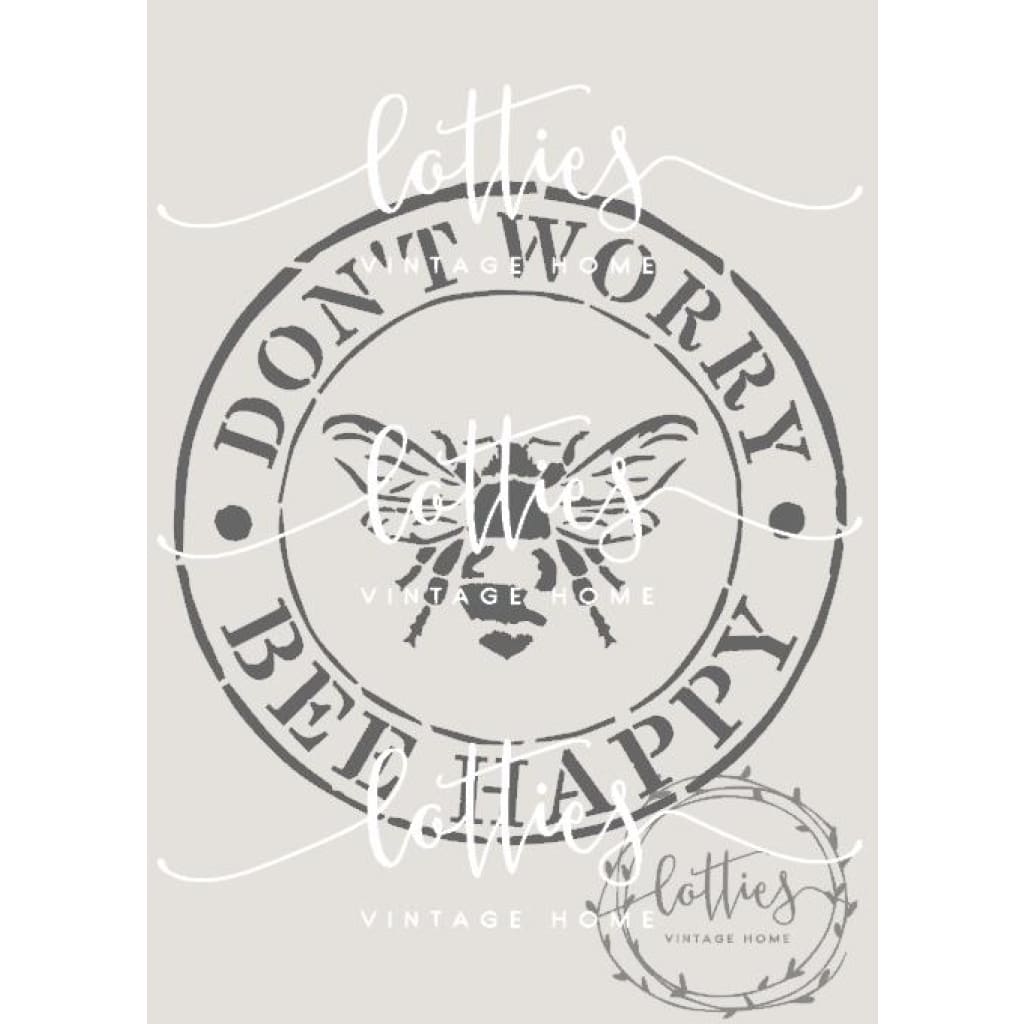 BEE HAPPY A5 STENCIL Lotties Vintage Home