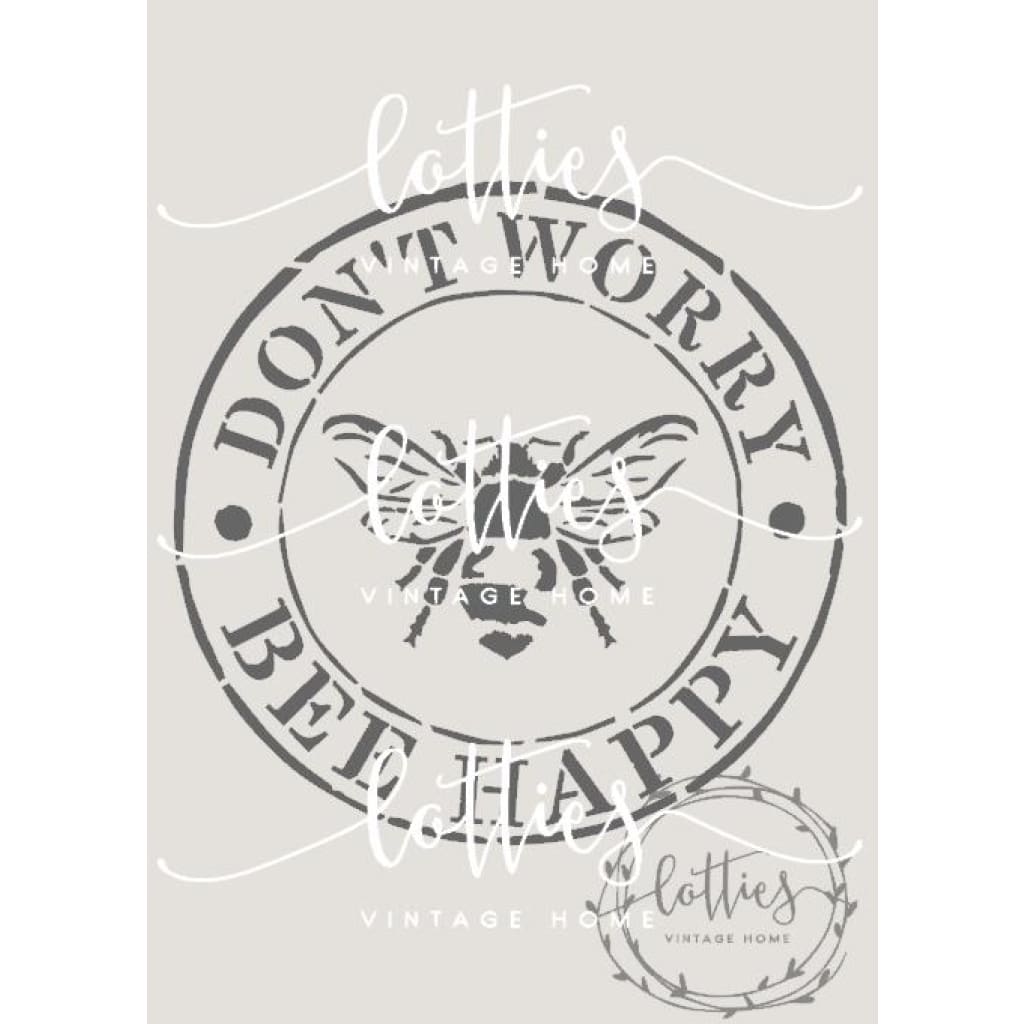 BEE HAPPY A5 STENCIL Lotties Vintage Home