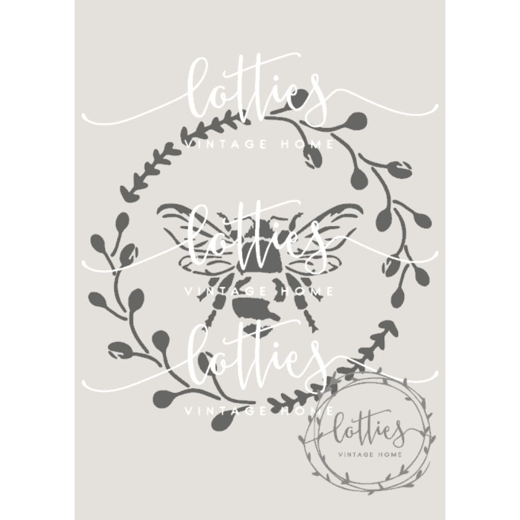 BEE WREATH A5 STENCIL Lotties Vintage Home