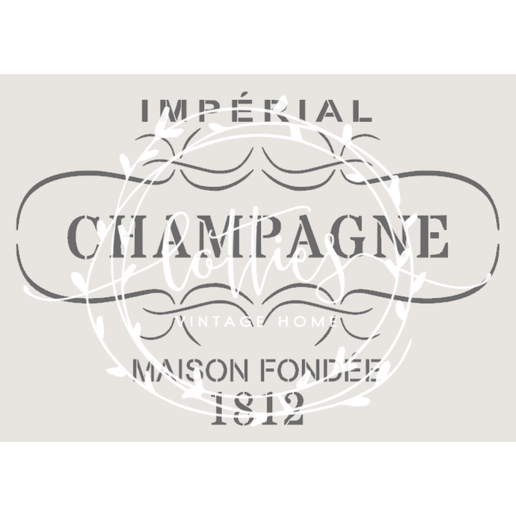 Champagne Label A5 Stencil