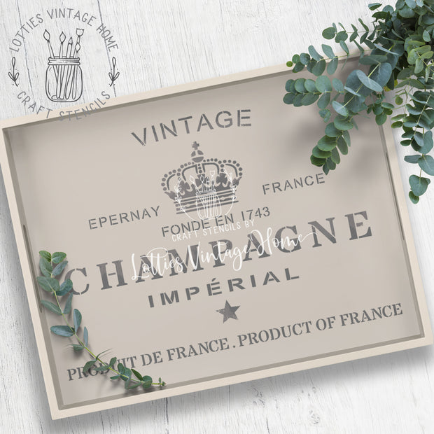 VINTAGE CHAMPAGNE A4 STENCIL