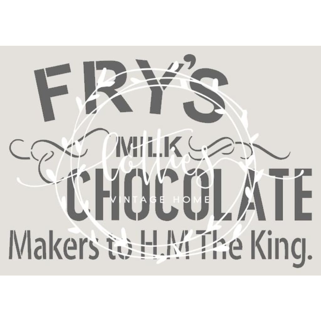 Copy Of Frys Cocoa A4 Stencil Lotties Vintage Home