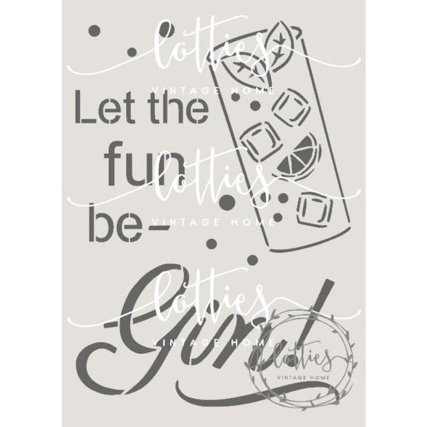 Copy of GIN & TONIC SERVED DAILY A5 STENCIL Lotties Vintage Home