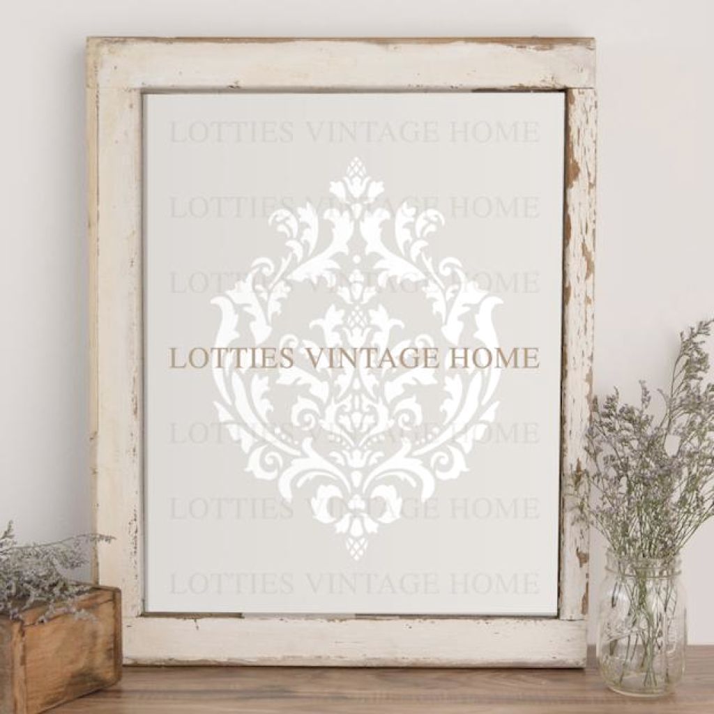 Damask Brocade A4 Stencil