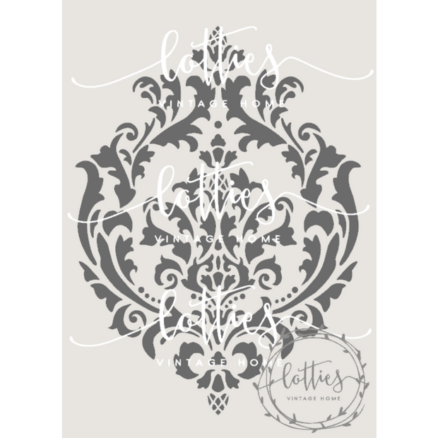 Damask Brocade A4 Stencil