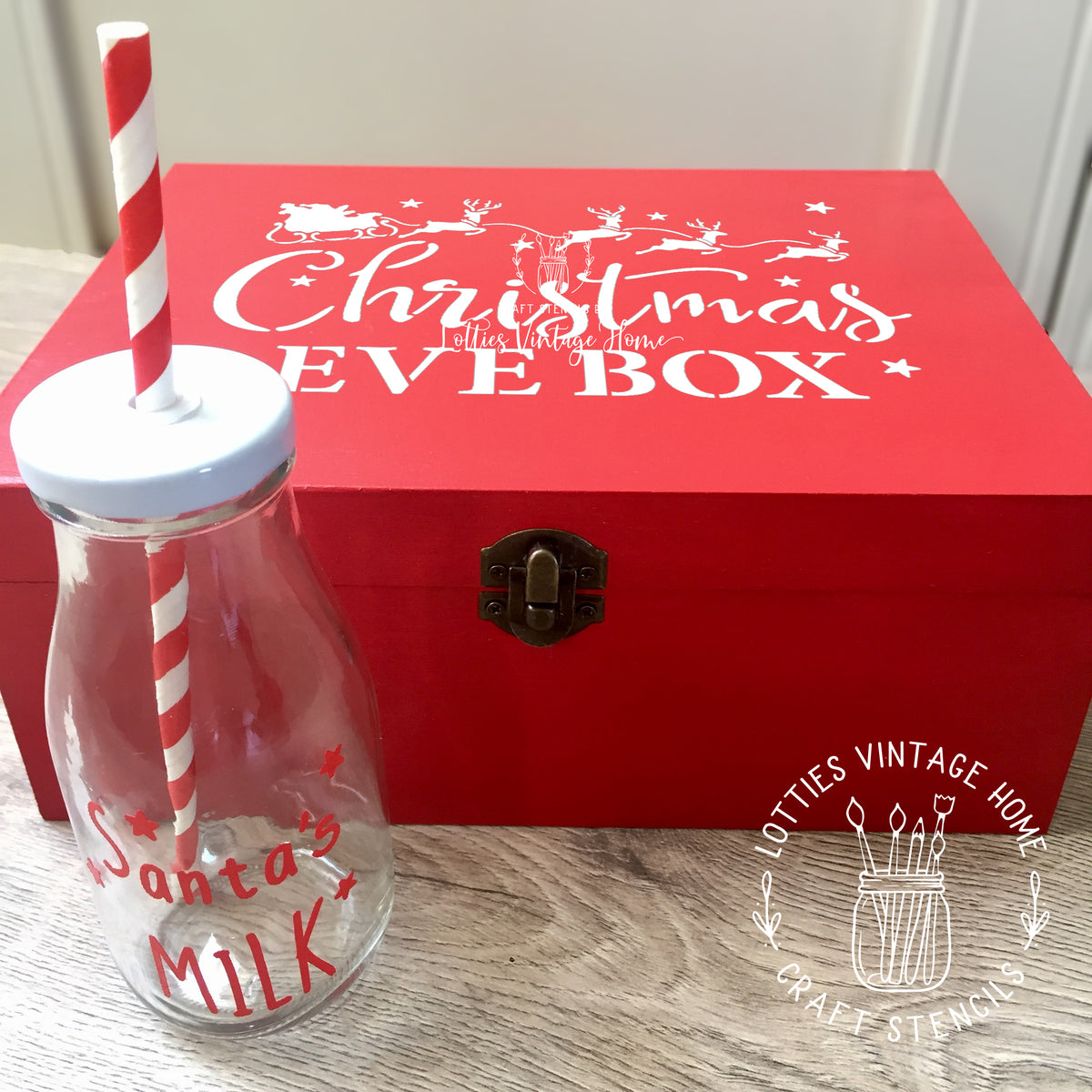 CHRISTMAS EVE BOX SCRIPT A5 STENCIL