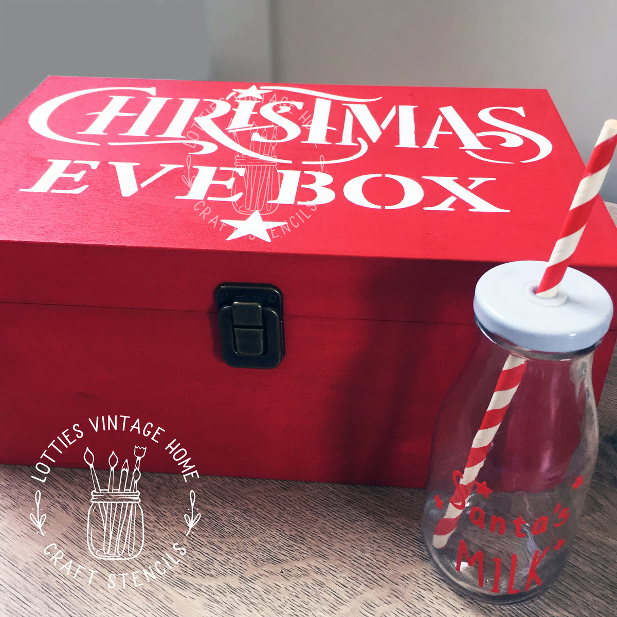 CHRISTMAS EVE BOX A4 STENCIL