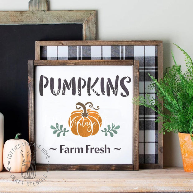 FARM FRESH PUMPKINS A5 STENCIL Lotties Vintage Home