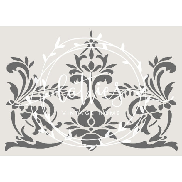 Floral Scroll Flourish A5 Stencil