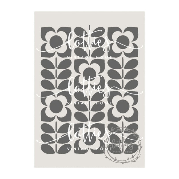 FLOWER & STEM A3 STENCIL Lotties Vintage Home