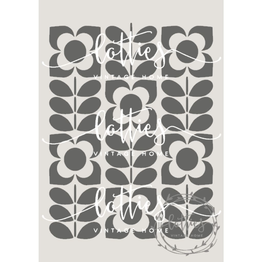 FLOWER & STEM A4 STENCIL Lotties Vintage Home
