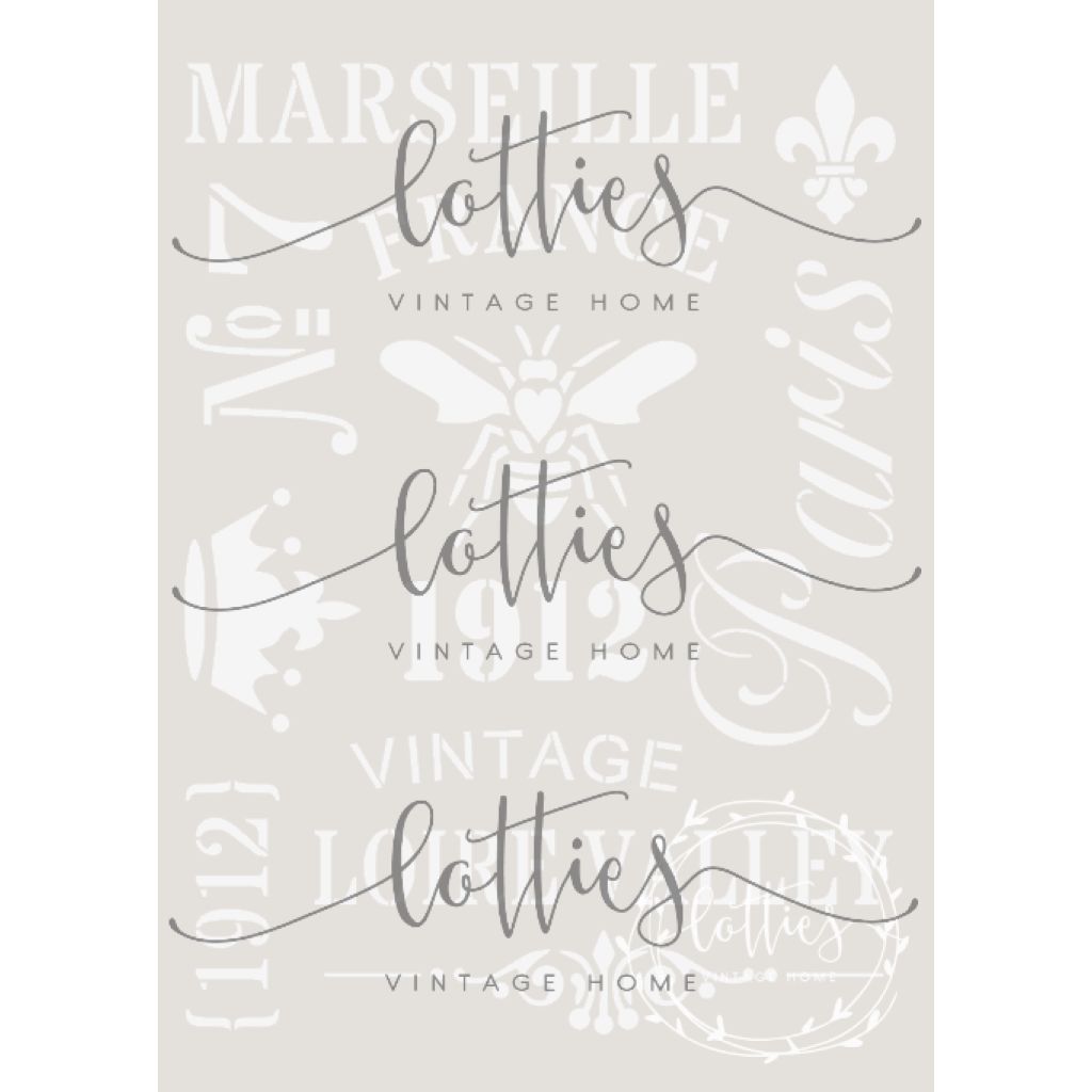 French Elements No. 2 A4 Stencil Lotties Vintage Home