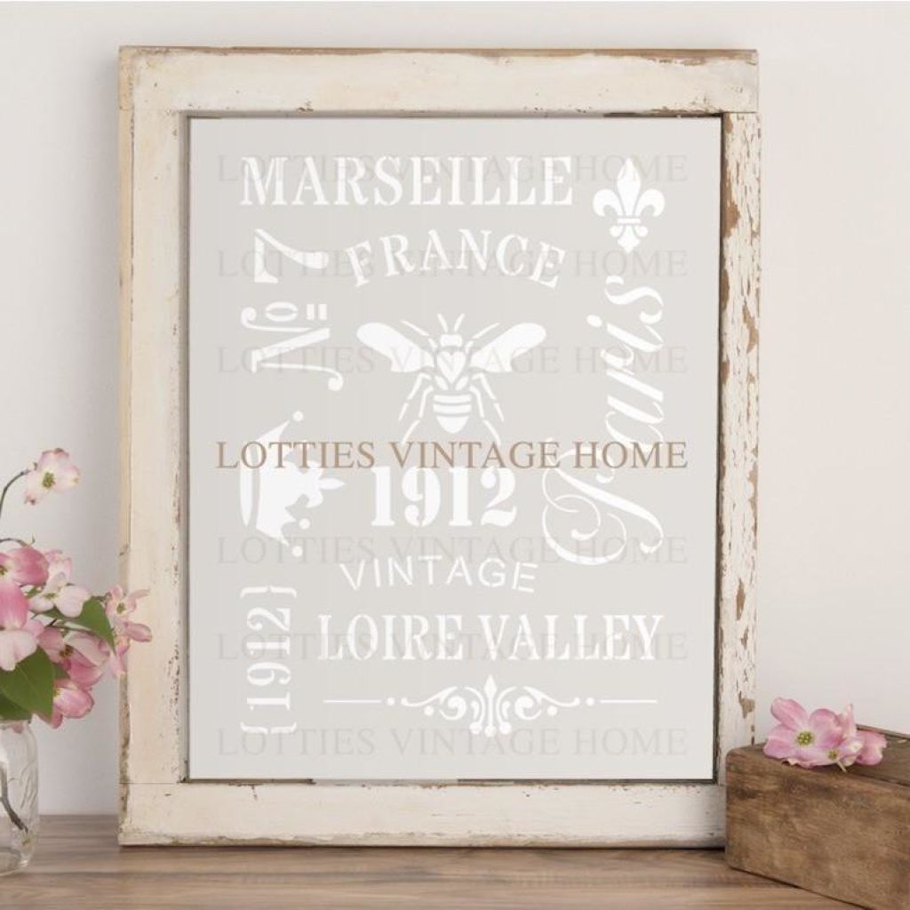 French Elements No. 2 A4 Stencil Lotties Vintage Home