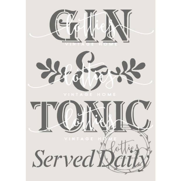 Gin & Tonic Served Daily A5 Stencil