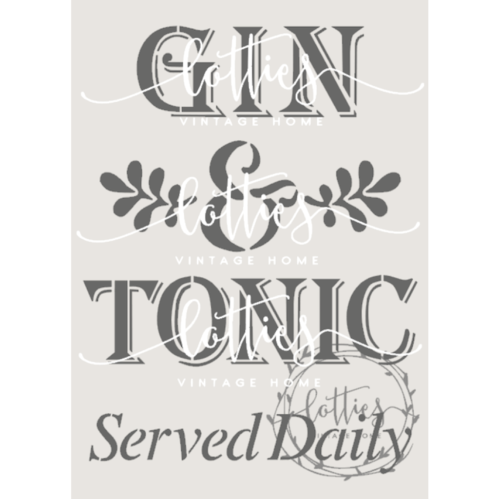 Gin & Tonic Served Daily A5 Stencil