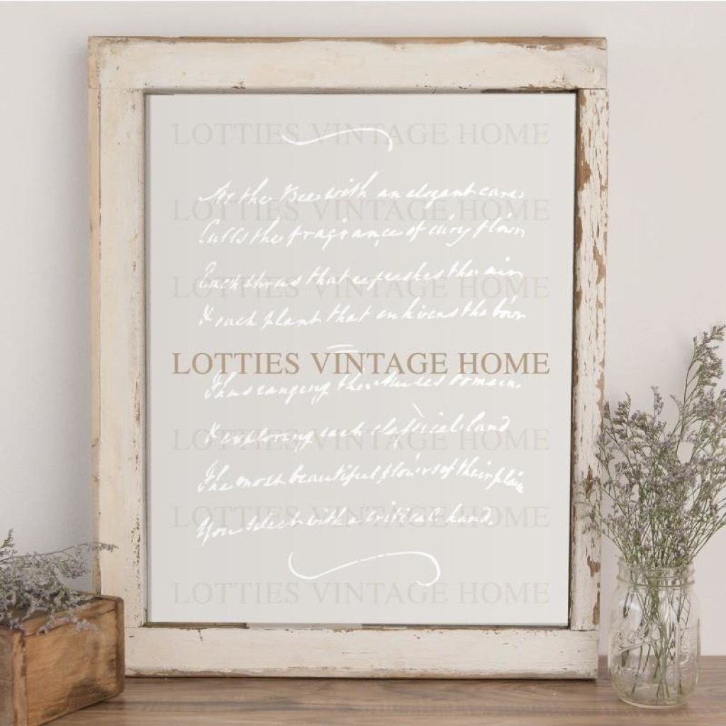 Handwriting - Bee Poem A4 Stencil Lotties Vintage Home
