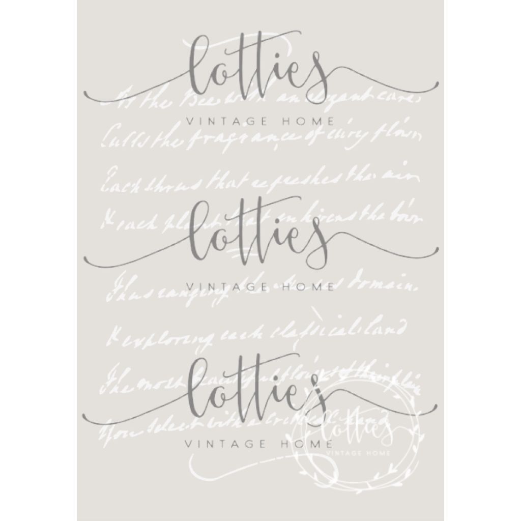 Handwriting - Bee Poem A4 Stencil Lotties Vintage Home