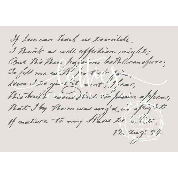 Handwriting - Love Letter A4 Stencil Lotties Vintage Home