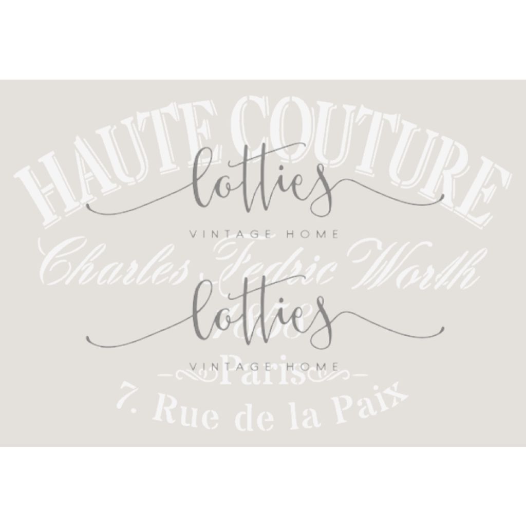 Haute Couture A4 Stencil Lotties Vintage Home