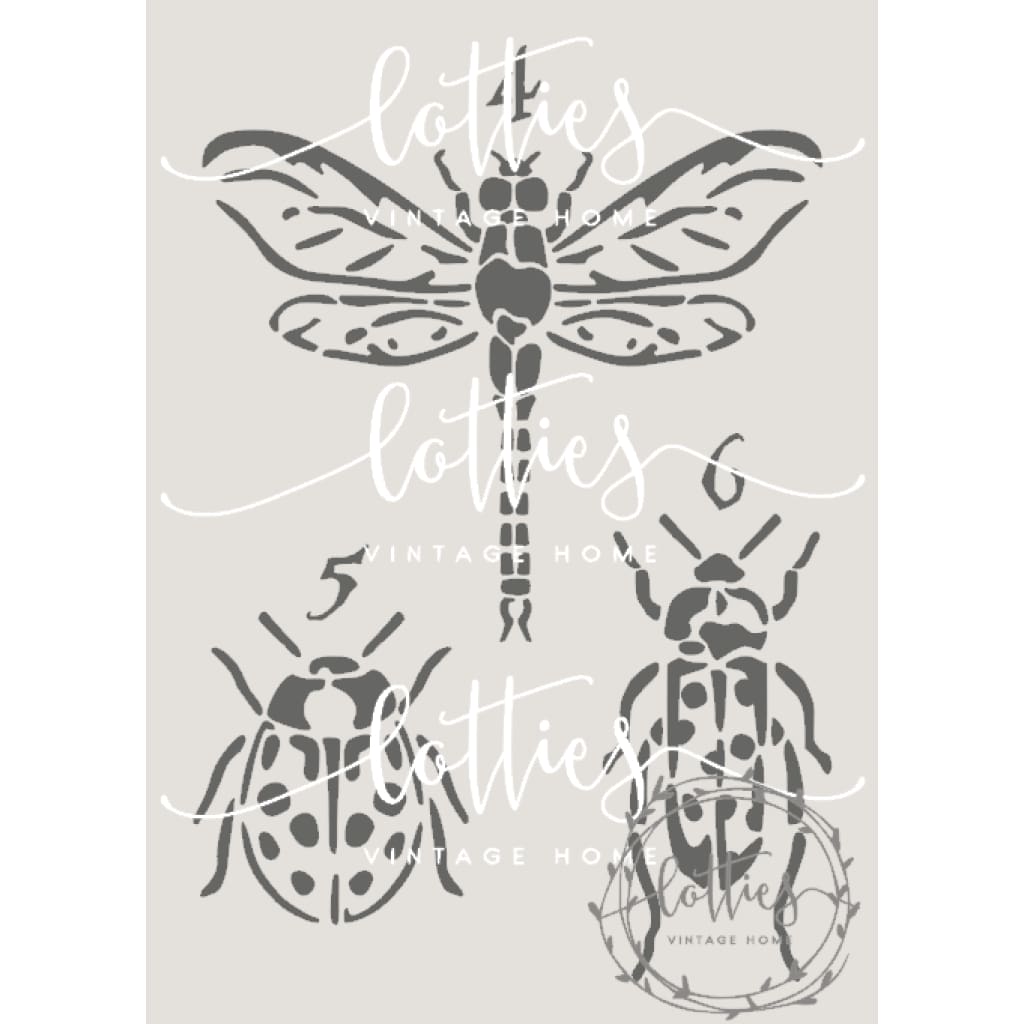 INSECT COLLECTION A5 STENCIL Lotties Vintage Home