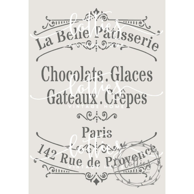 La Belle Patisserie A4 Stencil