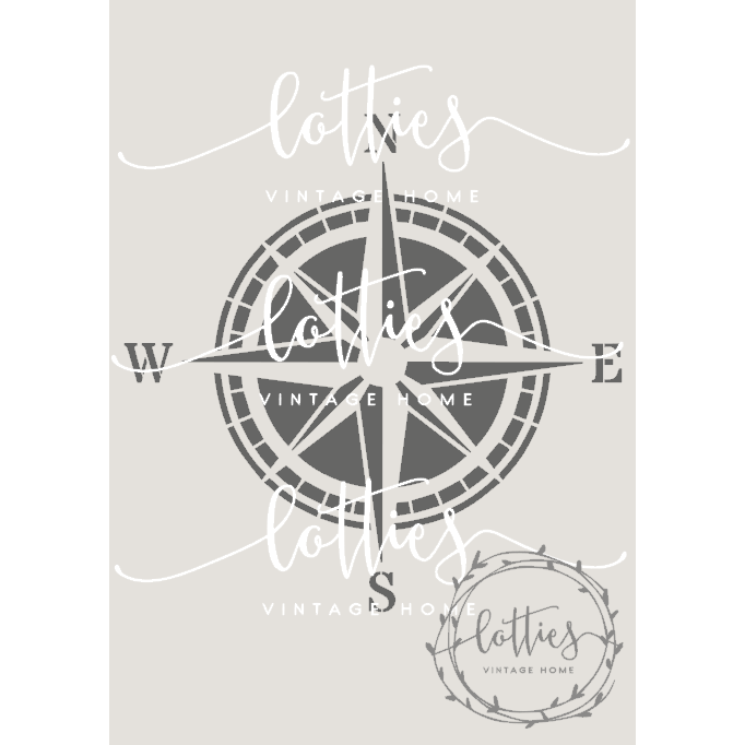 NAUTICAL COMPASS A5 STENCIL