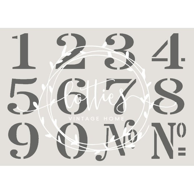 NUMBER SET A4 STENCIL