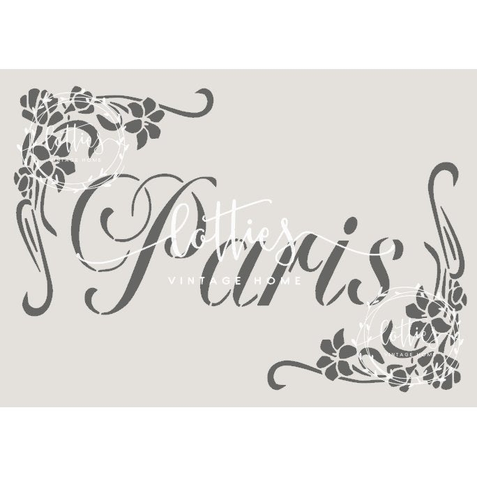 PARIS - FLORAL CORNERS A5 STENCIL