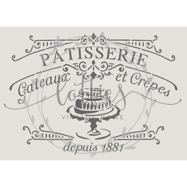 Patisserie A3 Stencil Lotties Vintage Home