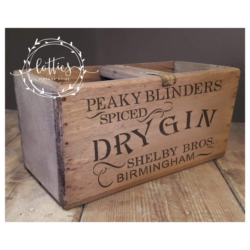 PEAKY BLINDERS DRY GIN A5 STENCIL Lotties Vintage Home