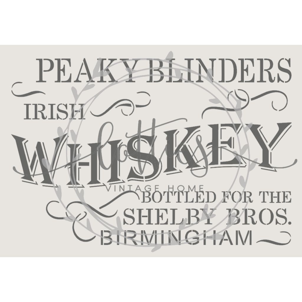 Peaky Blinders Irish Whiskey A3 Stencil Lotties Vintage Home