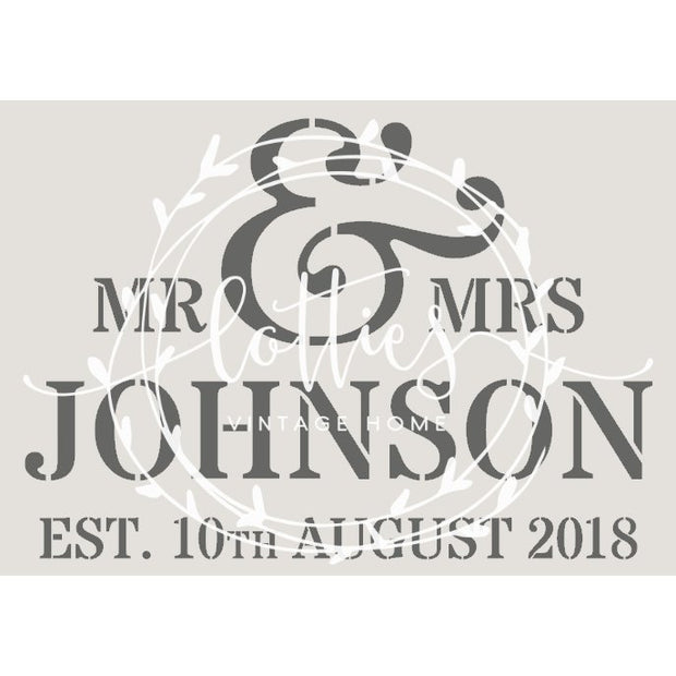 PERSONALISED - MR & MRS A4 STENCIL