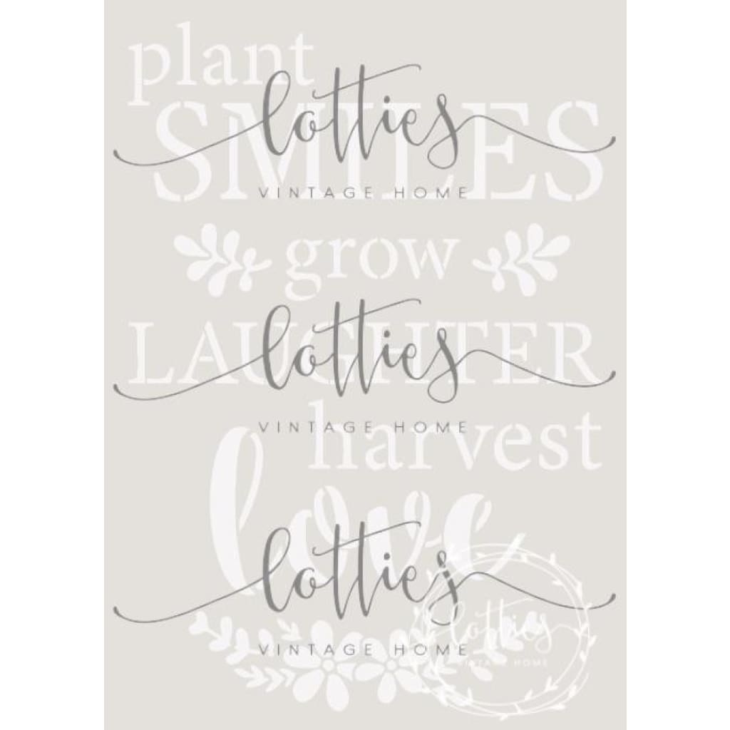 PLANT SMILES - HARVEST LOVE A5 STENCIL Lotties Vintage Home