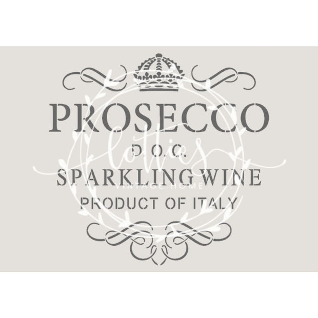 PROSECCO A4 STENCIL Lotties Vintage Home