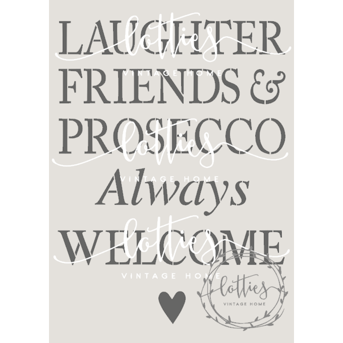 PROSECCO ALWAYS WELCOME A5 STENCIL