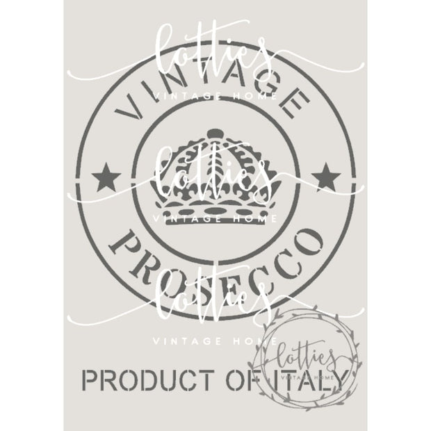 PROSECCO STAMP A5 STENCIL Lotties Vintage Home
