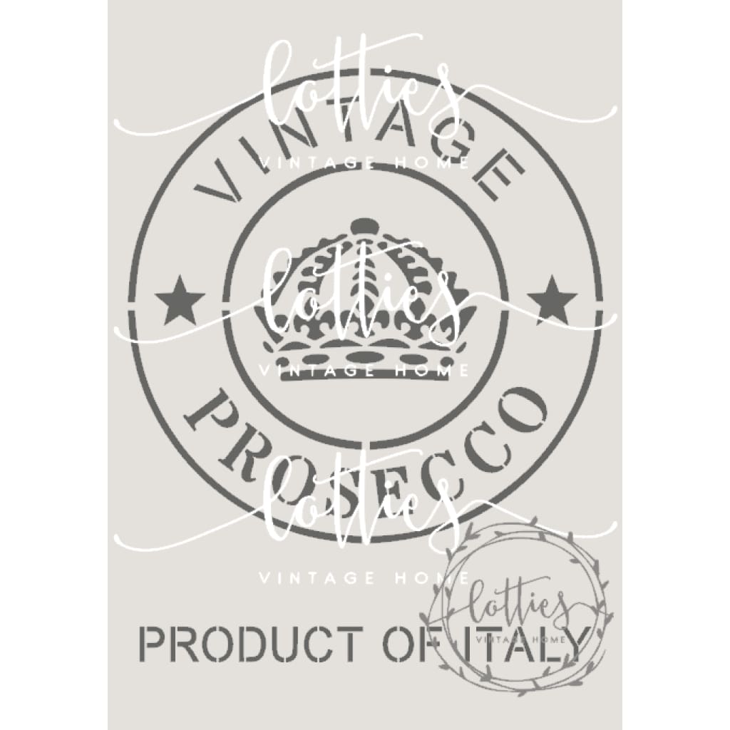 PROSECCO STAMP A5 STENCIL Lotties Vintage Home