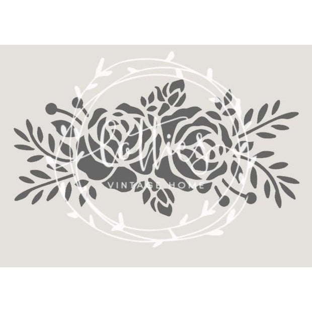 Rose Flourish A5 Stencil Lotties Vintage Home