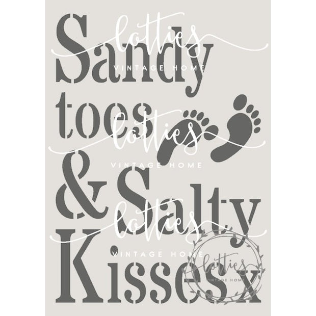 SANDY TOES & SALTY KISSES A5 STENCIL