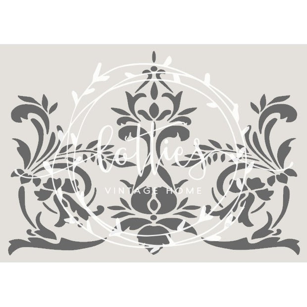 SCROLL FLOURISH A4 STENCIL