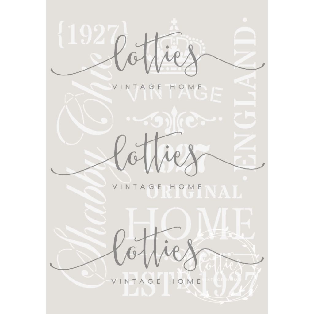Shabby Chic Elements A4 Stencil Lotties Vintage Home